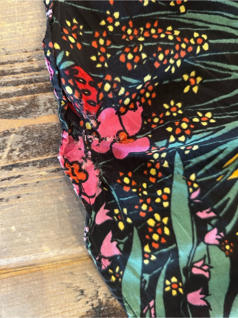 Free People Black Mini Dress with Multicolor Floral Motif - Picture 5 of 5